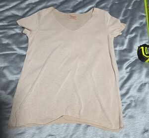 Chic Beige Short Sleeve Women's Top